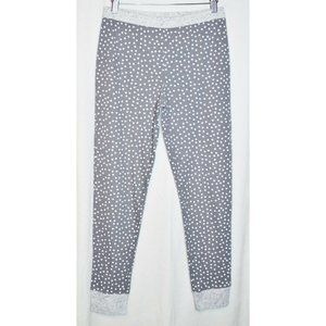 Jenni Intimates Thermal Leggings Pajama Bottoms Gray/White Polka Dot Size S